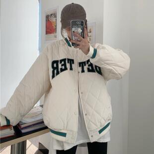 棒球服棉服加厚女夹棉秋冬学院风外套宽松韩版原宿风外套潮