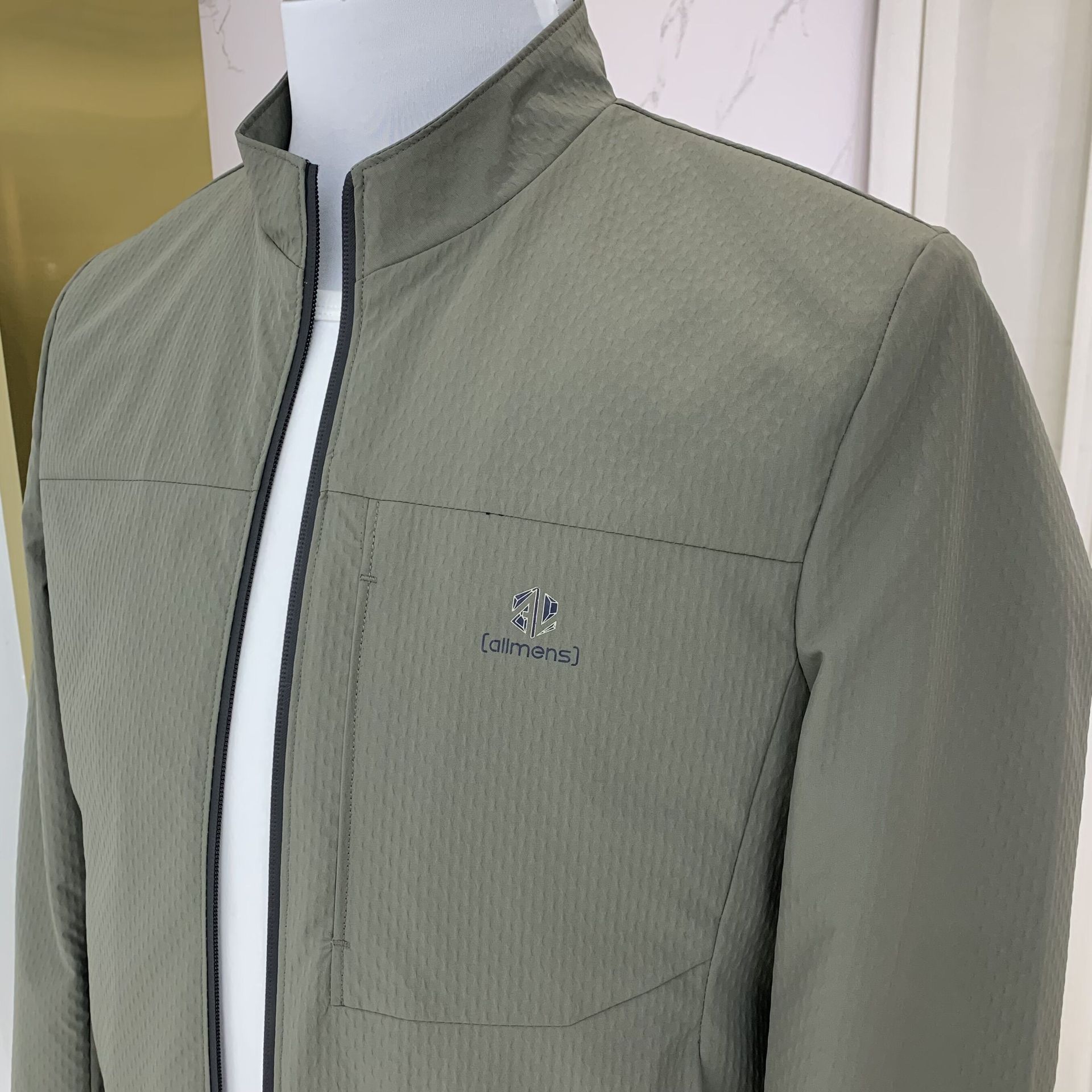 爸爸外套春秋装上衣中年男士新款春季男装立领商务夹克岁工