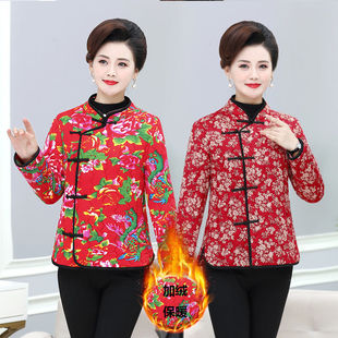 【】妈妈棉衣女款冬季加厚东北大花袄碎花棉服大码棉衣花