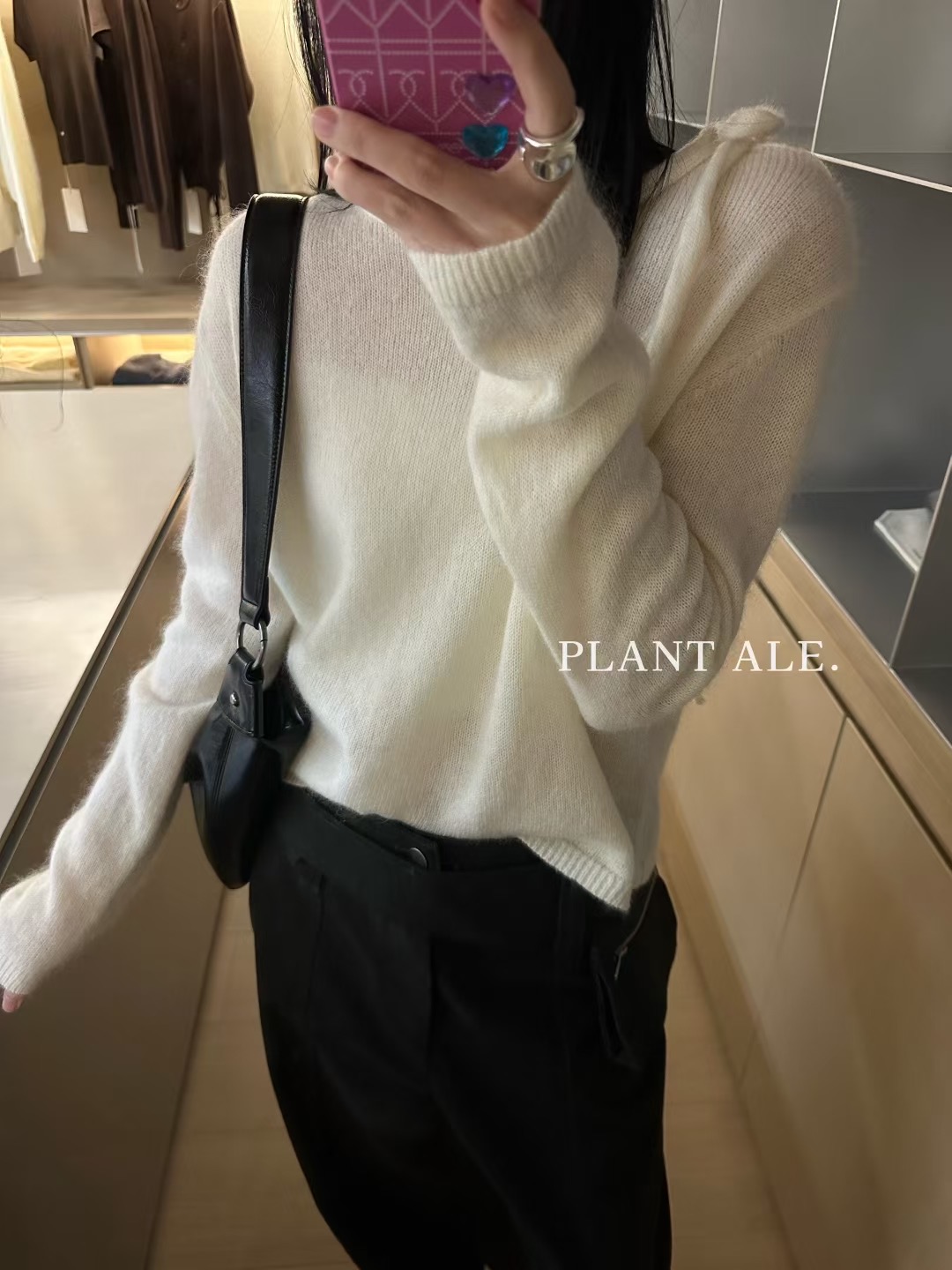 Plant Ale~秋上新美丽奴羊毛超舒服设计感系带小衫