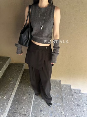 PLANT ALE~秋上新时髦小众可拆卸屁帘宽松阔腿休闲裤