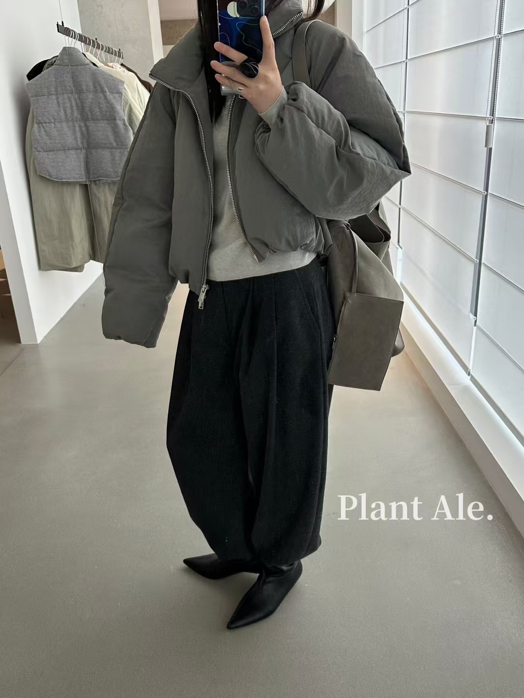 Plant Ale2025冬季新款韩系设计感90棒球轻薄立领鹅绒服