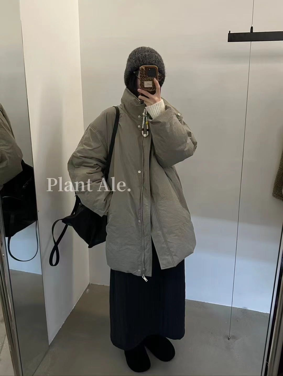 Plant Ale～2025冬季新款韩系简约百搭立领90白鹅绒羽绒服