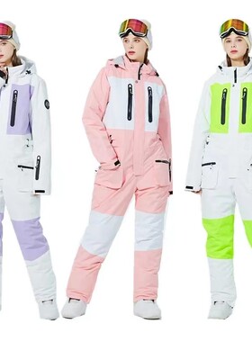 ARCTIC QUEEN连体滑雪服男女套装冬季防水防风反光单双板保暖套装