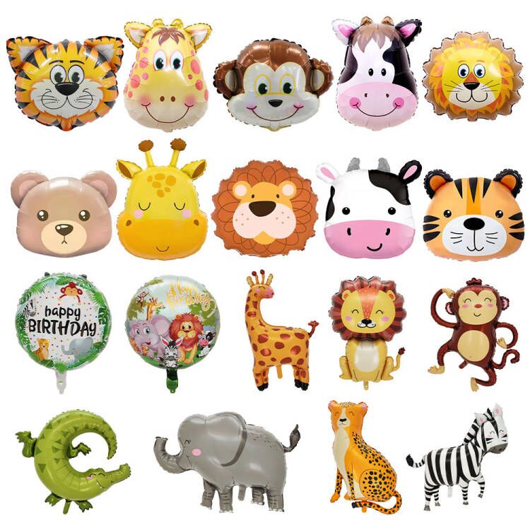 网红卡通森林动物铝膜气球宝宝国庆儿童生日派对装饰布置拍照道具