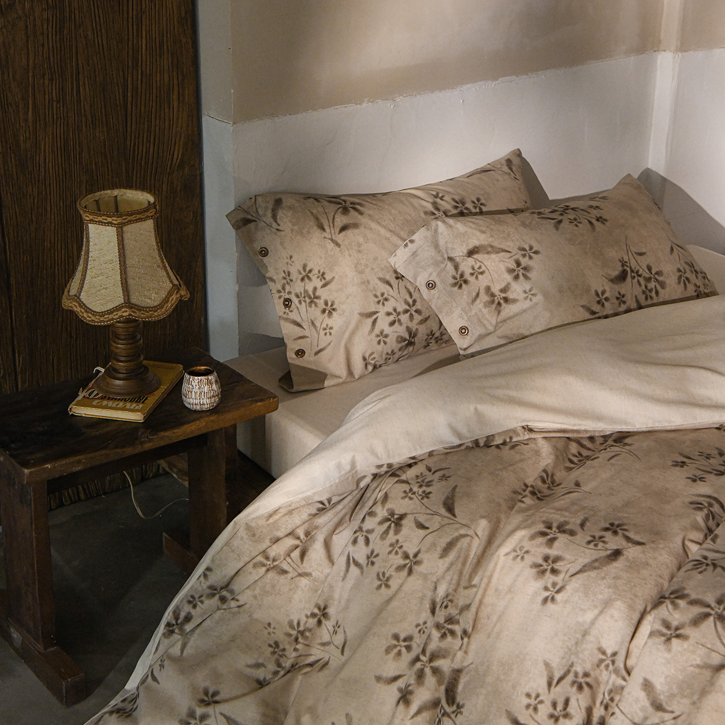 南法假日竹节棉麻绣花长绒棉亚麻四件套全棉纯棉床上用品床单被套