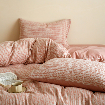 南法假日新疆长绒棉大提花四件套复古风全棉纯棉床上用品床单被套