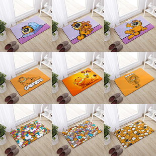 家用入户卡通加菲猫地垫玄关室内门垫可爱儿童短绒舒适脚垫地毯子