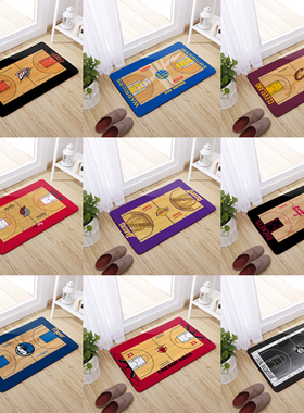 新款篮球运动风地垫入户门垫男生舒适脚垫家用玄关防滑可吸水地毯