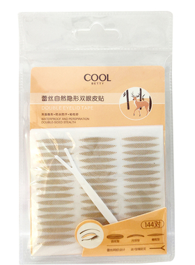 俏美人蕾丝自然隐形双眼皮贴144对透明防水橄榄无痕网状持久粘性