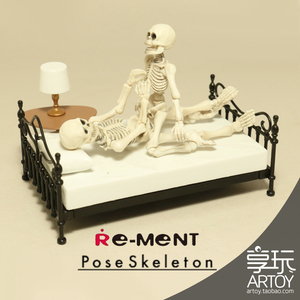享玩日本正品创意品牌Re-ment 骷髅人 关节可动pose skeleton现货