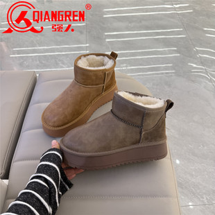 休闲鞋 3515强人女鞋 冬季 女2025新款 字女靴 雪地靴女加厚加绒厚底鞋