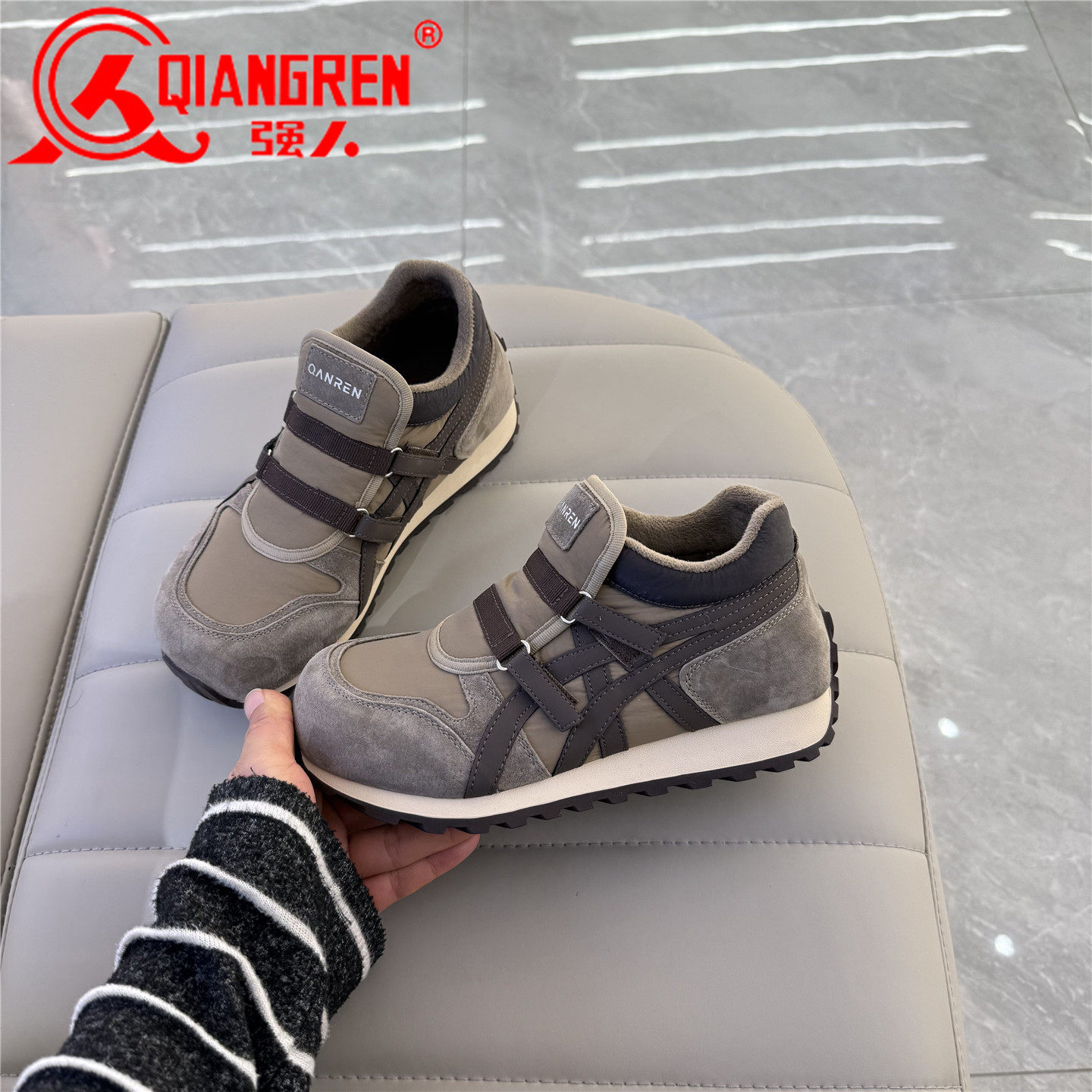 3515强人女鞋冬季加绒德训鞋女2025新款平底运动休闲鞋保暖女棉鞋,女鞋,时尚休闲鞋,淘宝优惠券,粉丝福利购,淘宝优惠卷