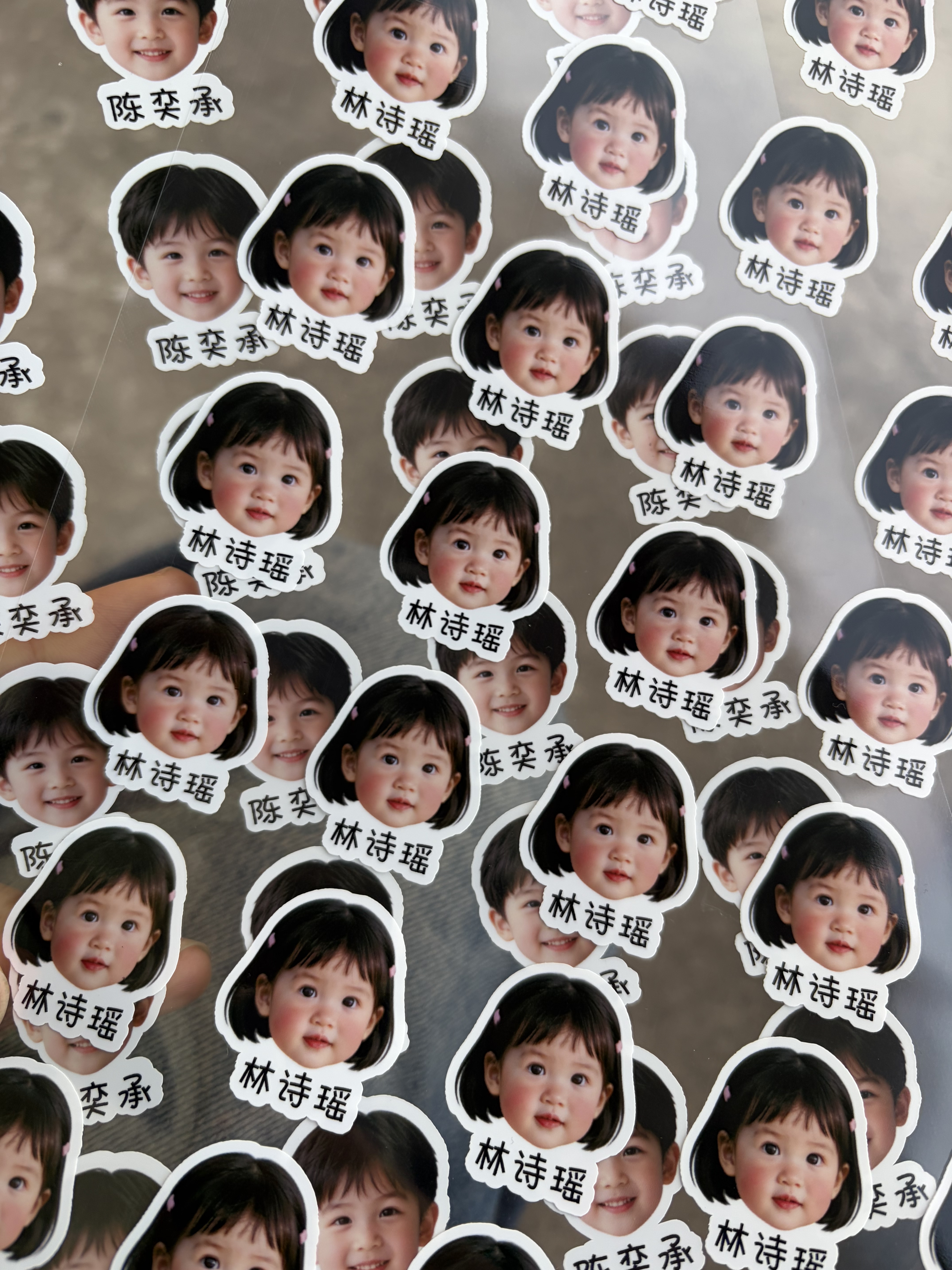 幼儿园照片姓名贴防水名字贴纸大头贴带头像贴纸儿童异性宝宝定制