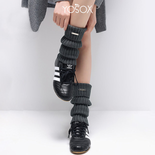 高级感灰色套袜套堆堆袜小个子短款2025新款冬配运动鞋推推腿套长