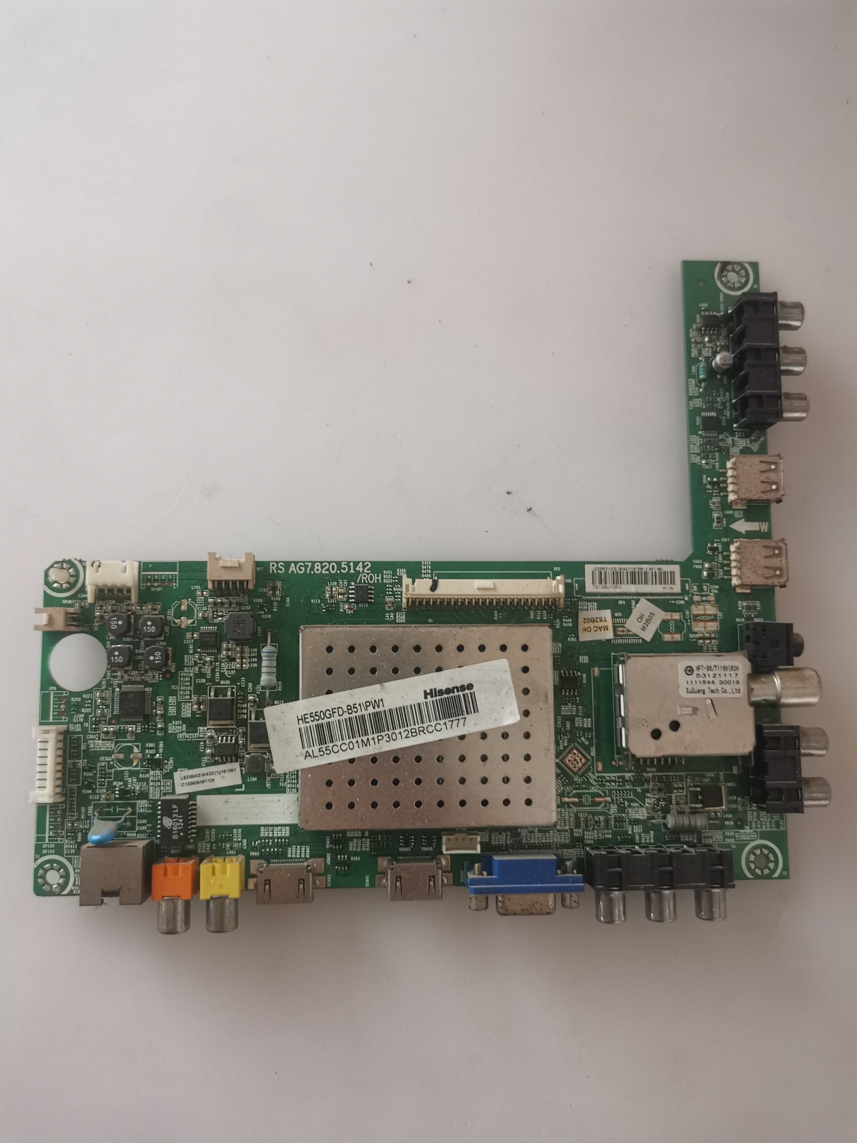 原装海信LED55K310X3D(B0M2)主板RSAG7.820.5142屏HE550GFD-B51