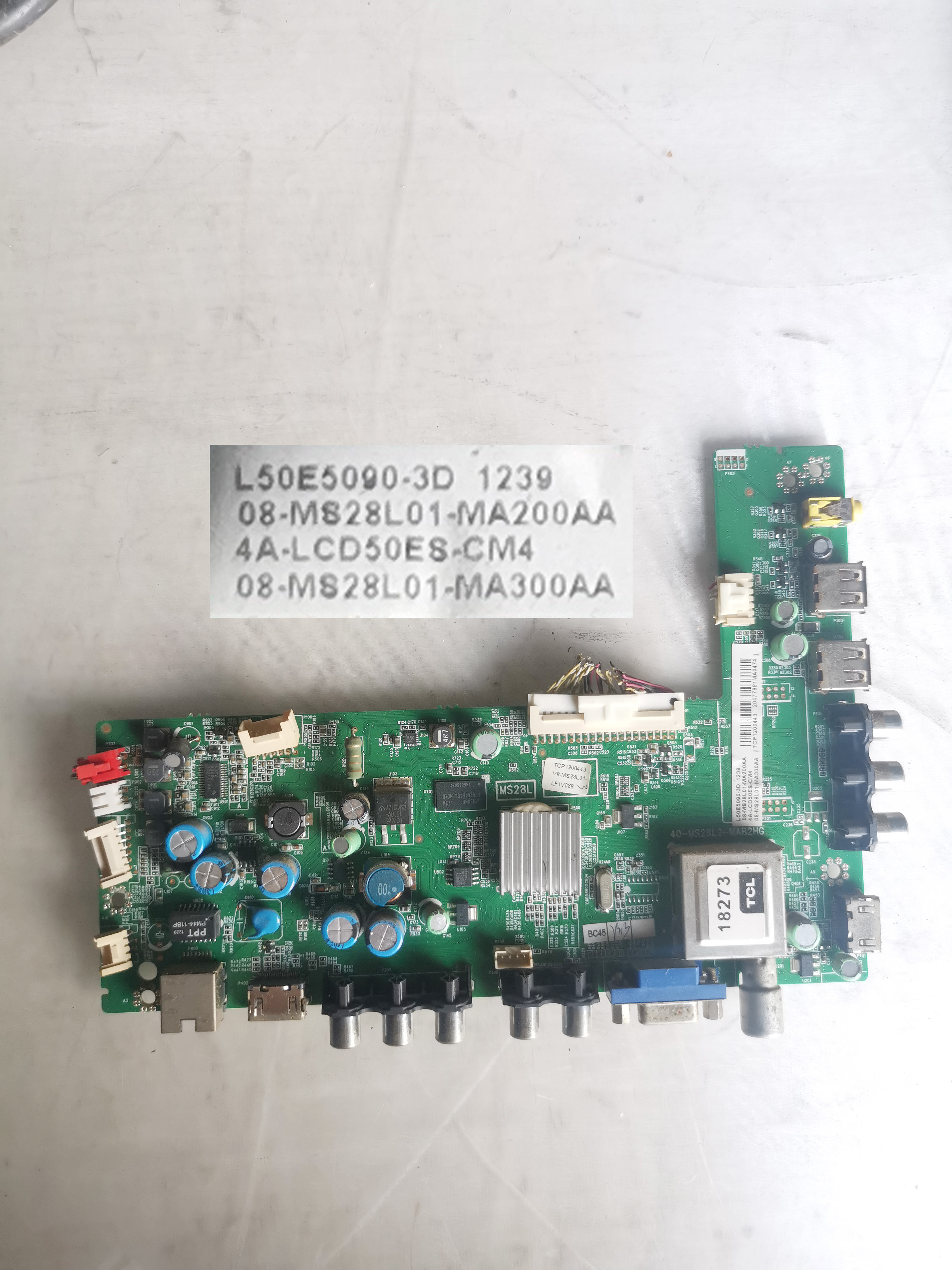 TCLL48/55F3320/50/39E5090-3D L46E5000-3D/B10主板40-MS28L2