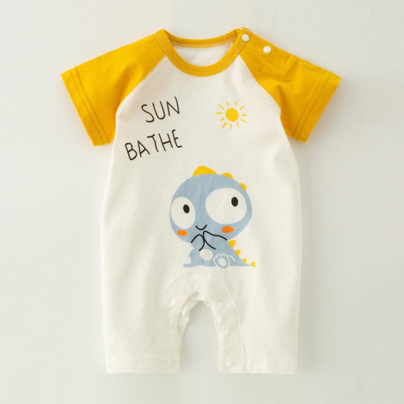 婴儿连体衣服夏季新生幼儿男宝宝女睡衣薄款夏装纯棉短袖夏天哈衣