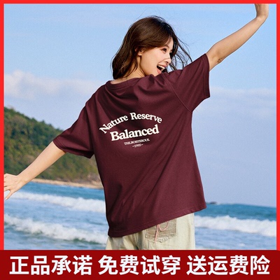 唐狮2026夏季新款短袖T恤女设计感洋气美式复古休闲宽松上衣sz