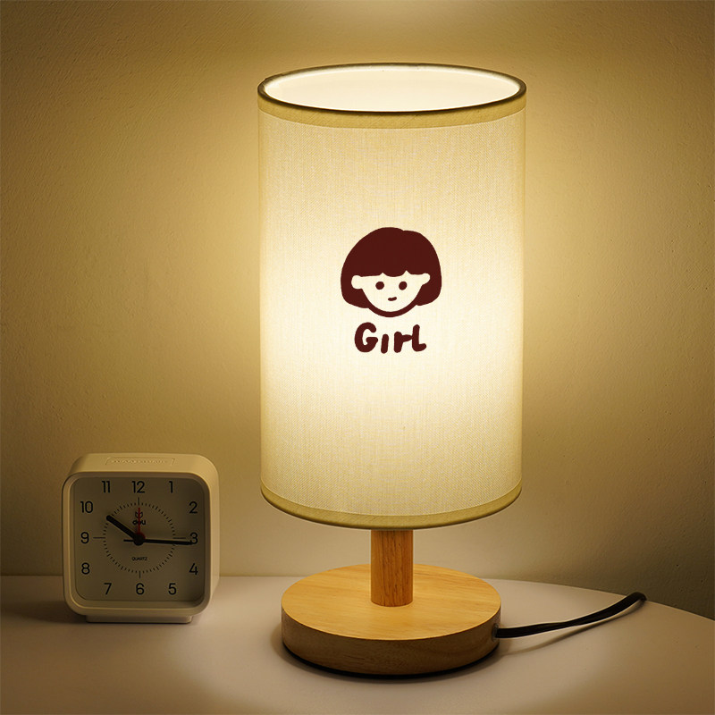 其他布艺简约实木暖光小夜灯
