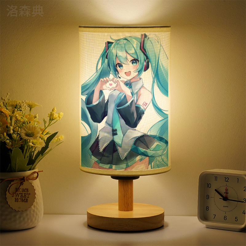 洛森典布卧室卡通实木暖光小台灯