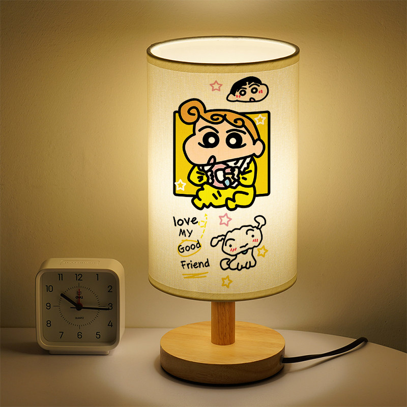 日式蜡笔小新小台灯卡通可爱小学生儿童房床头灯定制照片印字logo