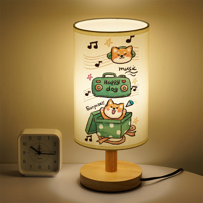 音乐熊猫床头灯可爱柯基小狗小夜灯卡通女生LED高颜值护眼小台灯
