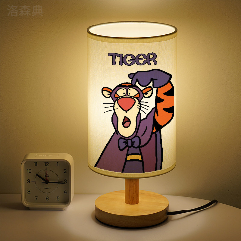 洛森典布艺卧室卡通木暖光小夜灯