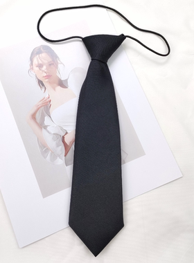 春夏新款制服jk黑色领带女衬衫装饰免打领结款百搭学生学院风配饰