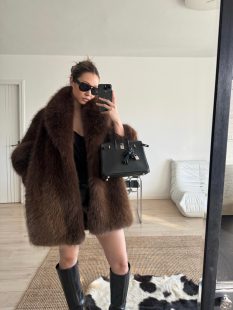 皮草短款 贵气复古时髦年轻款 外套秋冬毛毛外套大衣 10度都不冷