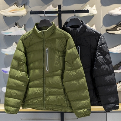 李宁保暖立领男子防泼水羽绒服