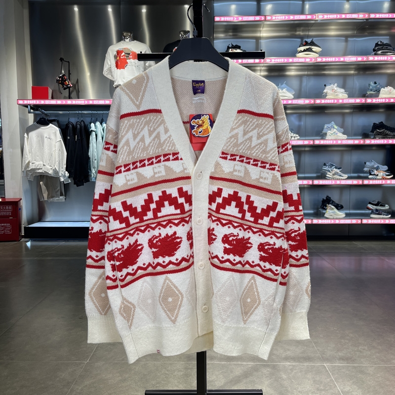 李宁开衫无帽编织衫保暖