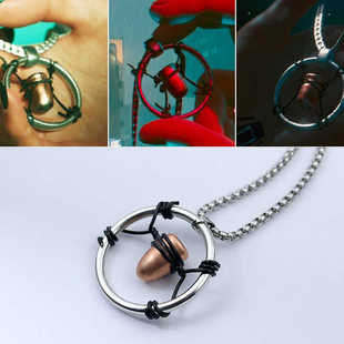 赛博朋克2077周边项链 做旧版 v我50我们干翻荒坂 红色子弹壳吊坠