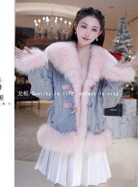 【牛仔软糖】狐狸毛牛仔鹅绒外套 815892