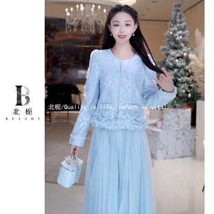 815928 圆领提花外套半身裙套装 时尚 812957 春日花镜