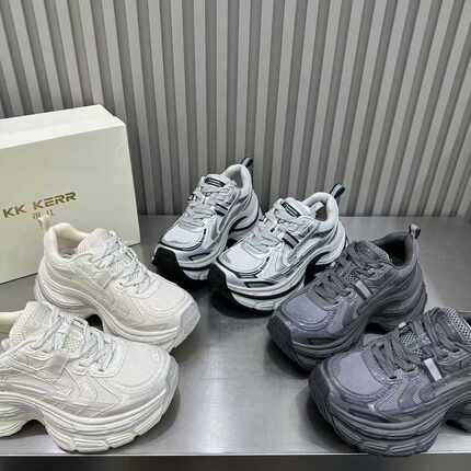 绑带老爹鞋女冬季厚底增高7cm休闲运动鞋百搭透气