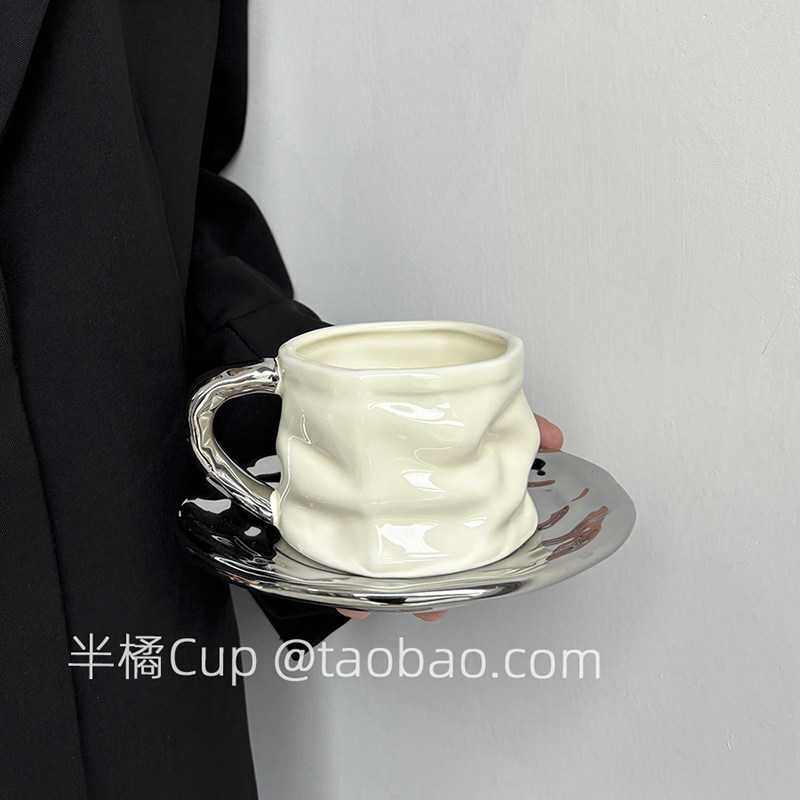 银白撞色高级感咖啡杯礼盒