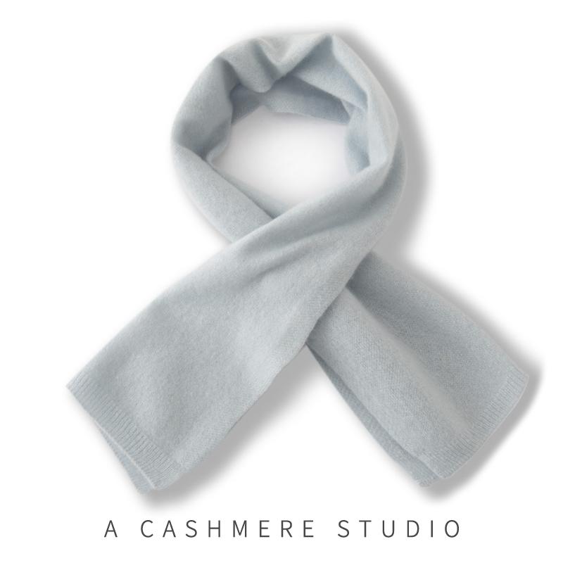 软糯100%纯山羊绒穿孔小围巾女