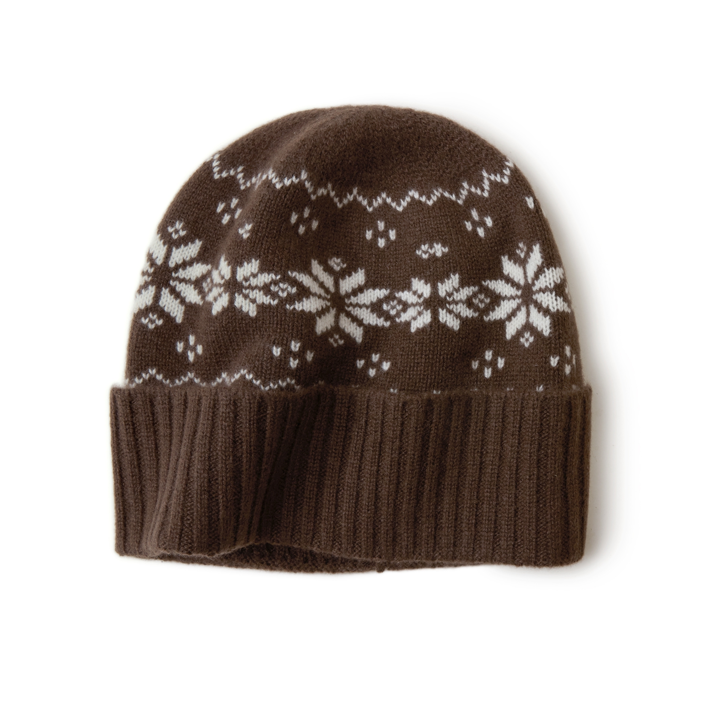 费尔岛雪花100%纯山羊绒帽子时尚