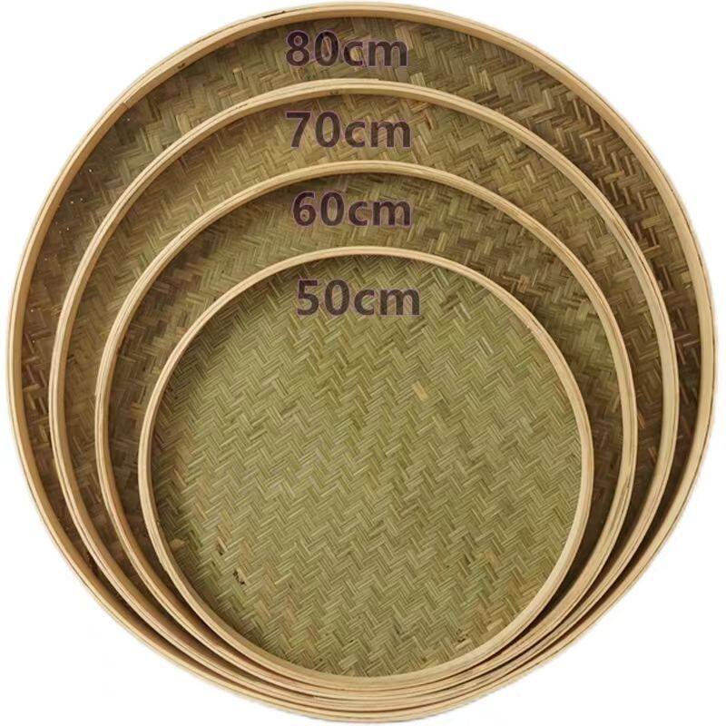 竹编簸箕晒筐家用竹编制品竹筛子家用晒干货网竹簸箕绘画道具装饰