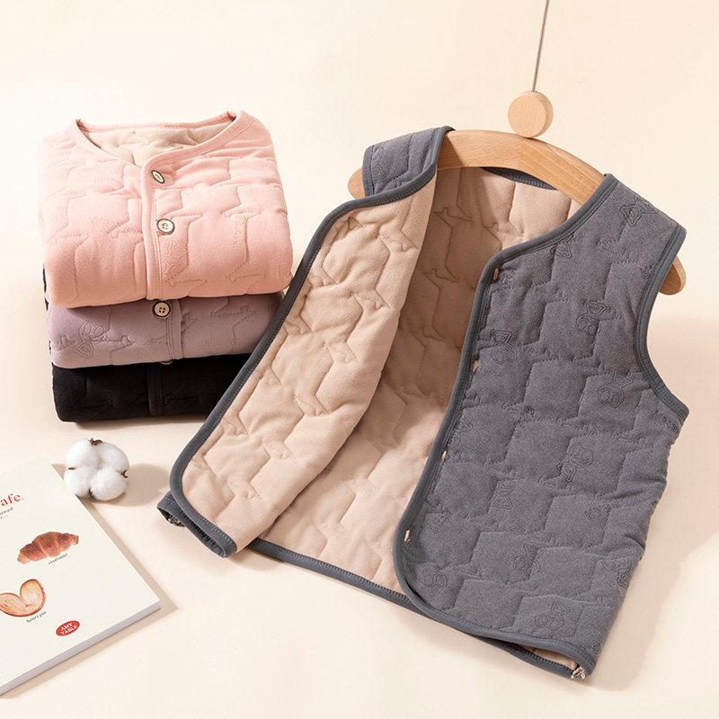 冬装儿童马甲加绒加厚男童女童中大童打底夹棉衣内胆保暖背心坎肩
