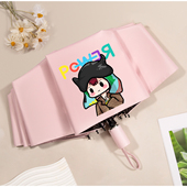 权志龙周边新专辑powerQ版 可爱手动晴雨两用伞黑胶防晒轻巧便携