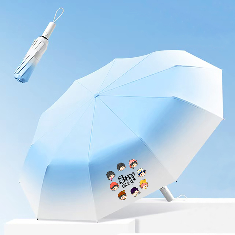 Jay Chou周杰伦周边专辑晴雨伞全自动防风渐变黑胶伞男女学生伞