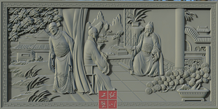 古代人物1精雕图灰度图电脑雕刻木雕石雕砖雕图新中式雕刻文件