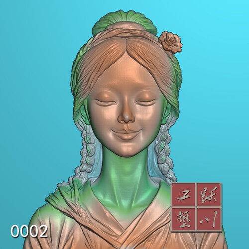美女头像精雕图JDP灰度图BMP格式Stable Diffusion训练模型灰度图