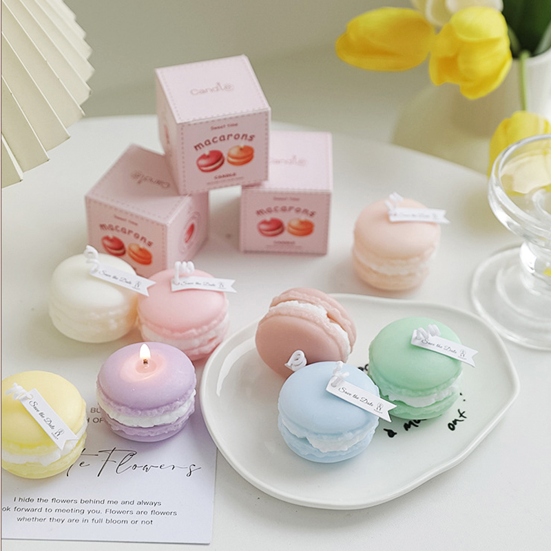 马卡龙香薰蜡烛伴手礼结婚香氛小礼物手工candle仿真造型蜡