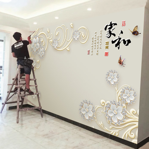 定制电视背景墙布壁画上门安装