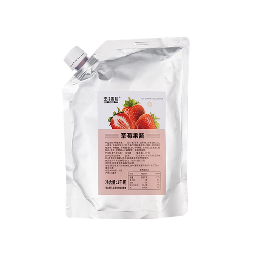 壹仟果茗桃果酱 草莓果酱 奶茶商用茶饮原料 1KG 水蜜桃味颗粒