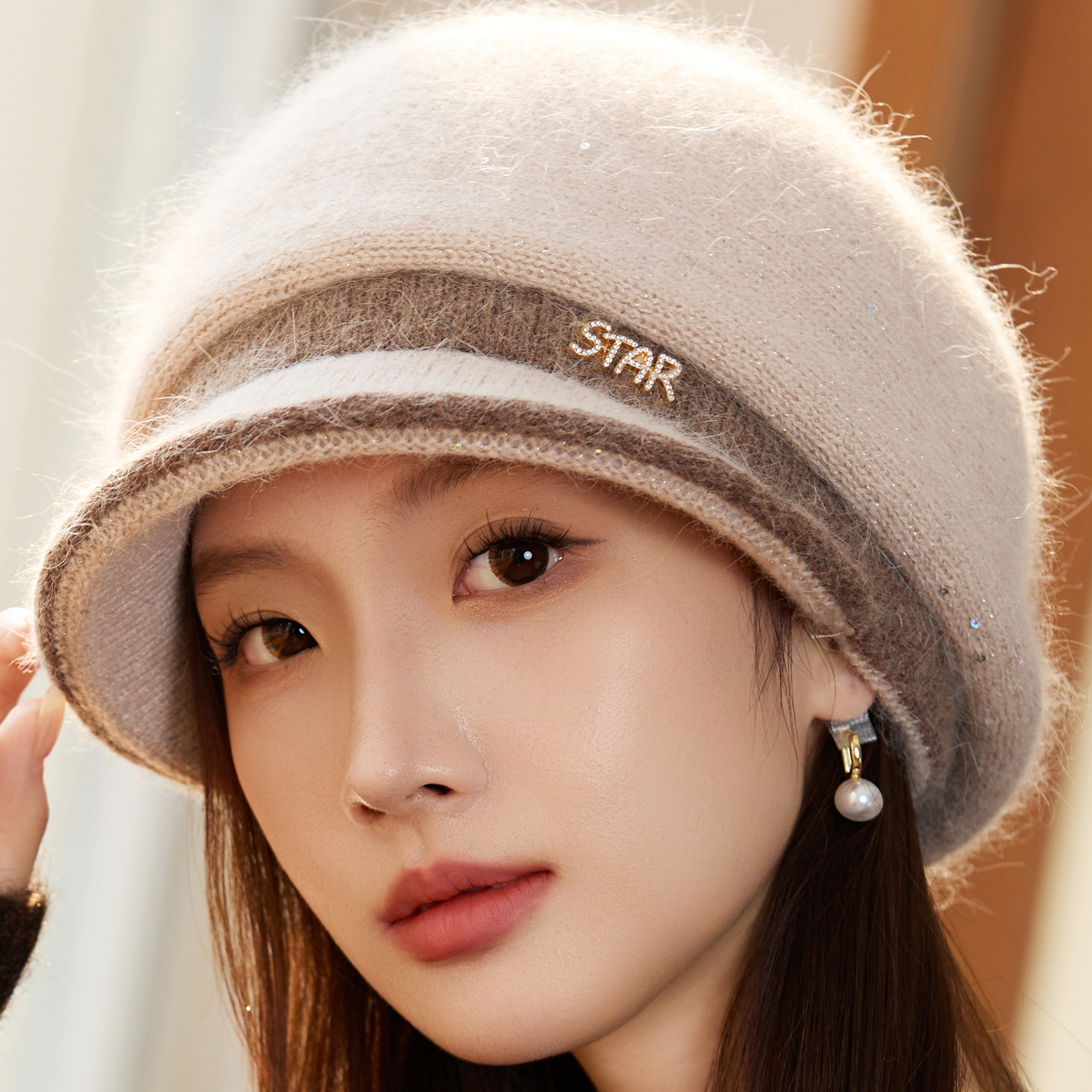 包头针织毛线加厚保暖帽子女士