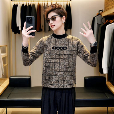 半高领毛衣男款冬季厚款针织打底衫2025新款百搭修身保暖内搭上衣